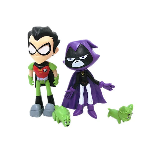 7 anime movie Teen Titans Beast Boy Steel Bones Starfire Raven hand puppet children's toys birthday Christmas gift handmade doll