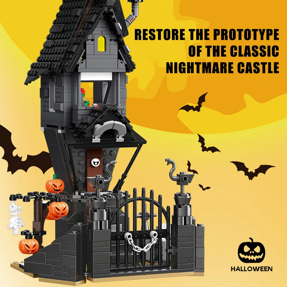 MOC Christmas Nightmare Castle Model Building Blocks Jack's House Architecture Bricks Toys Halloween Decoration Kids Xmas Gifts