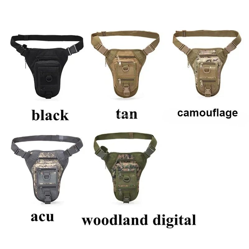 Borsa tattica da combattimento per tiro in vita Borsa da gamba regolabile per escursionismo Caccia Marsupi Molle Drop Leg Bag