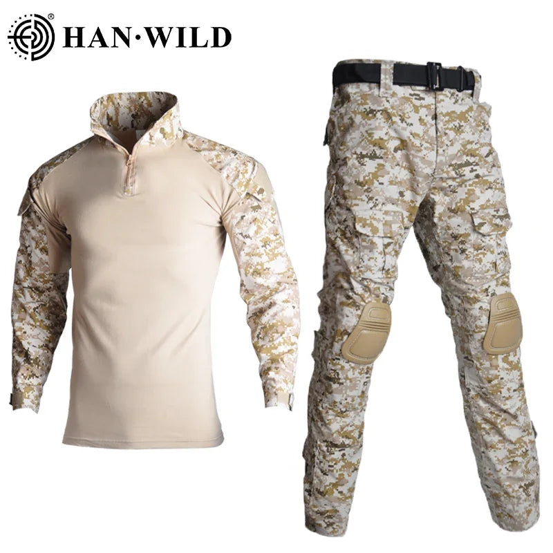 Softair Tactical Uniform Combat Shirt Climbing Suit Camo Pants Men Clothing Camping Paintball Set Hiking Outfit Climb Clothes