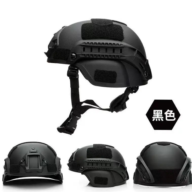 Set di caschi militari tattici: casco da combattimento integrale con maschera e occhiali, resistente per softair, allenamento e appassionati all'aperto