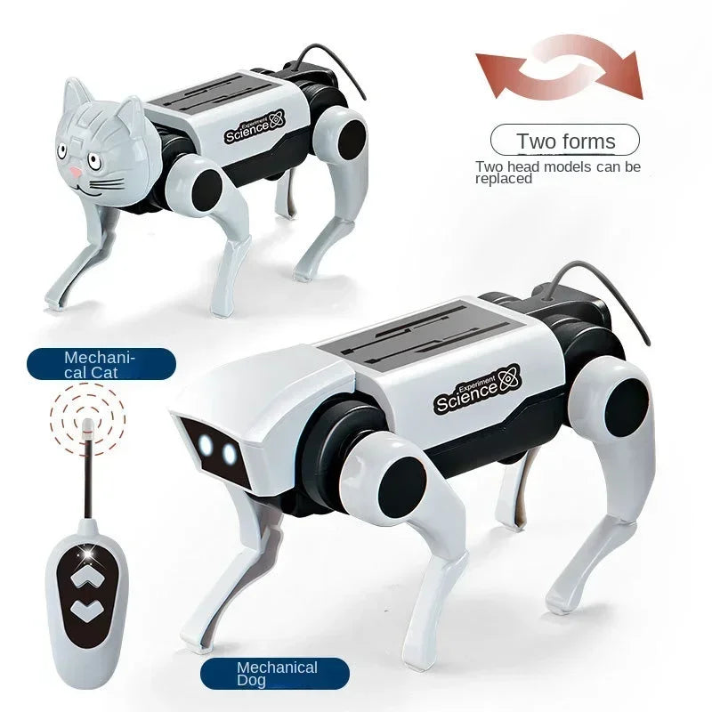 Robot RC per bambini, telecomando, meccanico, giocattolo per cani, insegnamento delle scienze, modello di assemblaggio fai da te, set elettrico, giocattoli per ragazzi, regalo per bambini