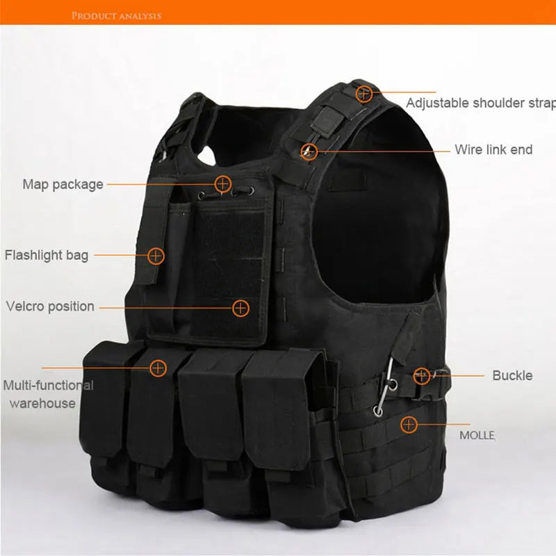 Gilet tattico CS Gioco Airsoft Assault Molle Gilet Attrezzatura Abbigliamento outdoor Caccia Gilet mimetico Gilet di sicurezza da combattimento