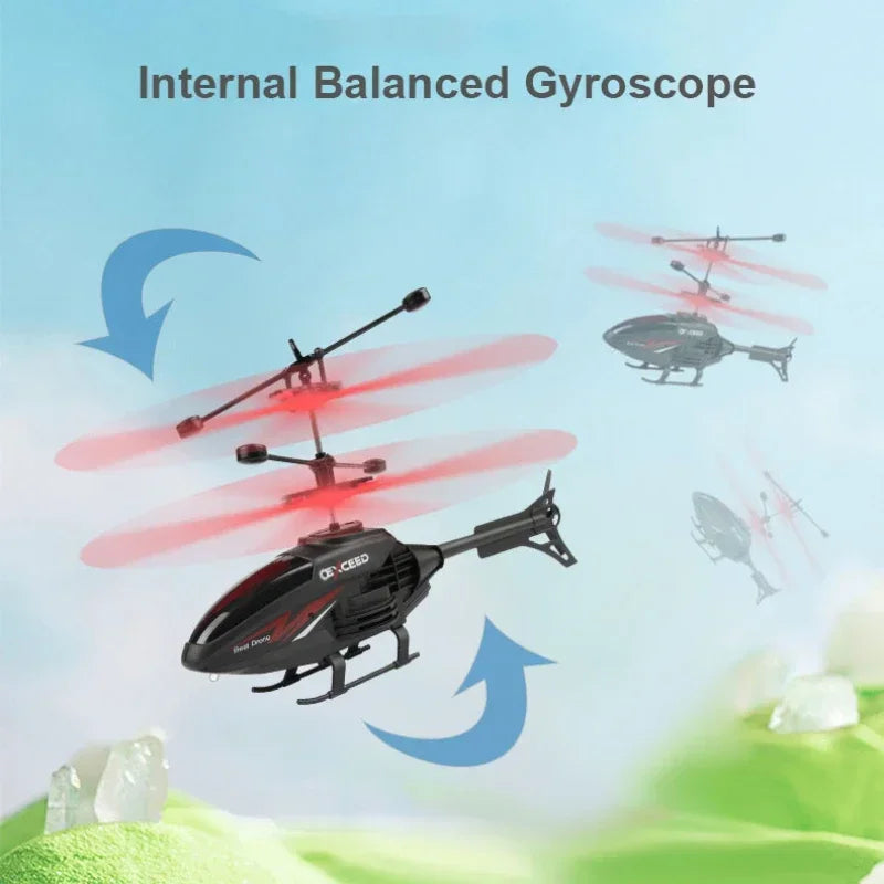 Giocattolo drone sospeso a doppia modalità con elicottero a induzione per aerei telecomandati resistenti agli urti con illuminazione