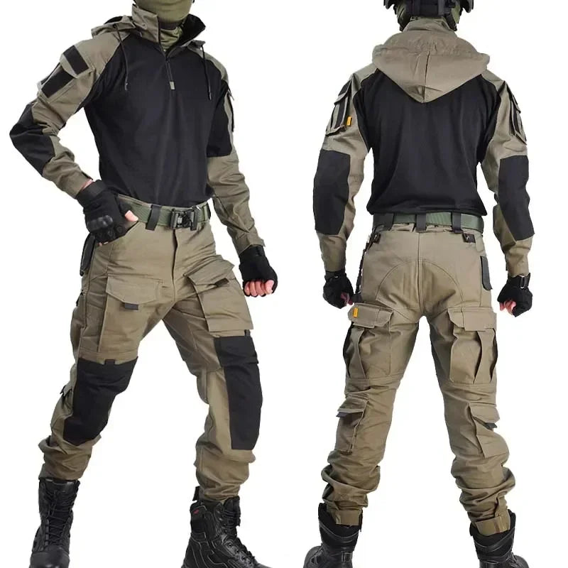 Tute tattiche da esterno Uniforme da escursionismo Resistente all'usura Uomo Abbigliamento da arrampicata Pantaloni da paintball Softair Camicia da combattimento Attrezzatura da campeggio