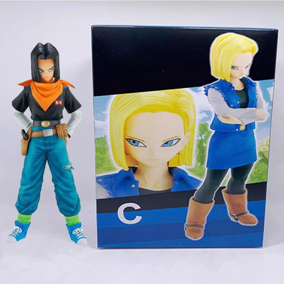 24CM Anime Dragon Ball Z Android 17 18 Figure Android 18 PVC Action Figures Collection Model Toys for Children Christmas Gifts