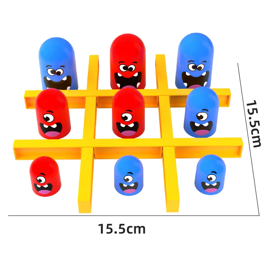 KNYYSECQ Gioco Tris con Personaggi, Set di Giocattoli di Tendenza, Gioco di Scacchi con Forme Distinte, Grande che Sfoga il Piccolo, Doppio Puzzle Divertente, Giocattolo per Bambini