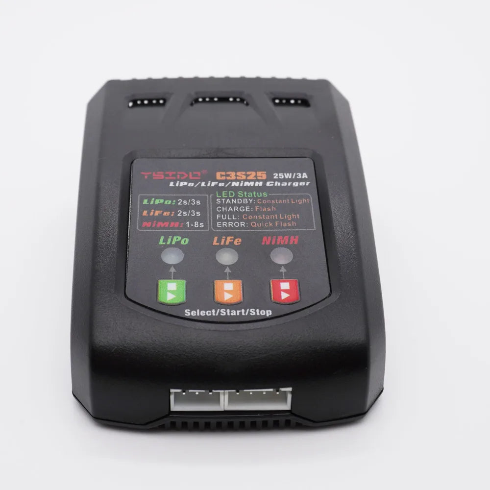 C3S25 25W/3A Mini caricatore dell'equilibrio di ricarica spina ue/usa per RC 7.4V-11.1V 2-3s Lipo NiMh caricabatteria da auto giocattolo con telecomando a batteria