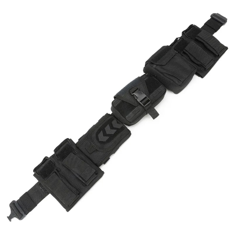 Marsupio tattico 6 in 1 Cintura di scarico tattica con tasche Portafoglio per attrezzatura da caccia Zaino tattico esterno impermeabile