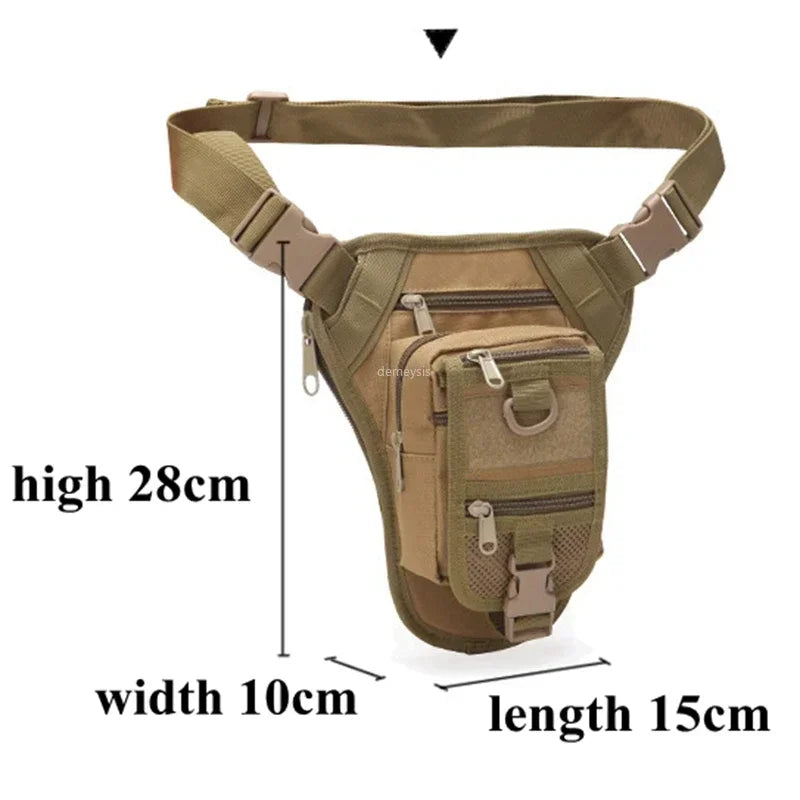 Borsa tattica da combattimento per tiro in vita Borsa da gamba regolabile per escursionismo Caccia Marsupi Molle Drop Leg Bag