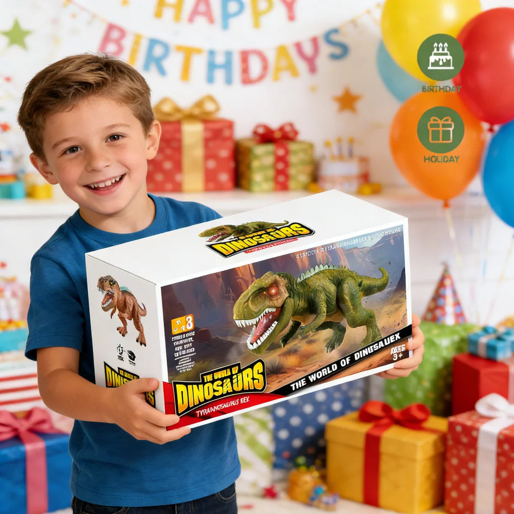 Giocattolo Dinosauro Robot con Luci e Suoni Realistici, Telecomandato per Camminare e Ballare, Giocattolo Elettronico per Bambini, Regalo di Compleanno