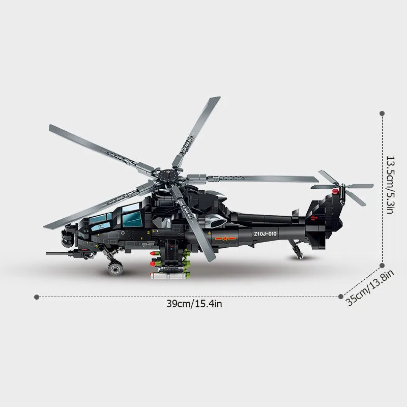 SEMBO 732 pz WZ-10 elicottero assemblaggio blocchi di costruzione MOC aereo armato aereo soldati modello mattoni ragazzi giocattoli regali per adulti