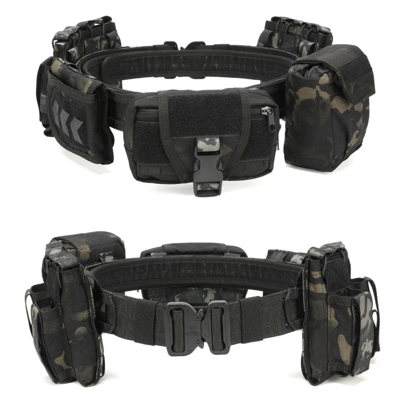 Marsupio tattico 6 in 1 Cintura di scarico tattica con tasche Portafoglio per attrezzatura da caccia Zaino tattico esterno impermeabile
