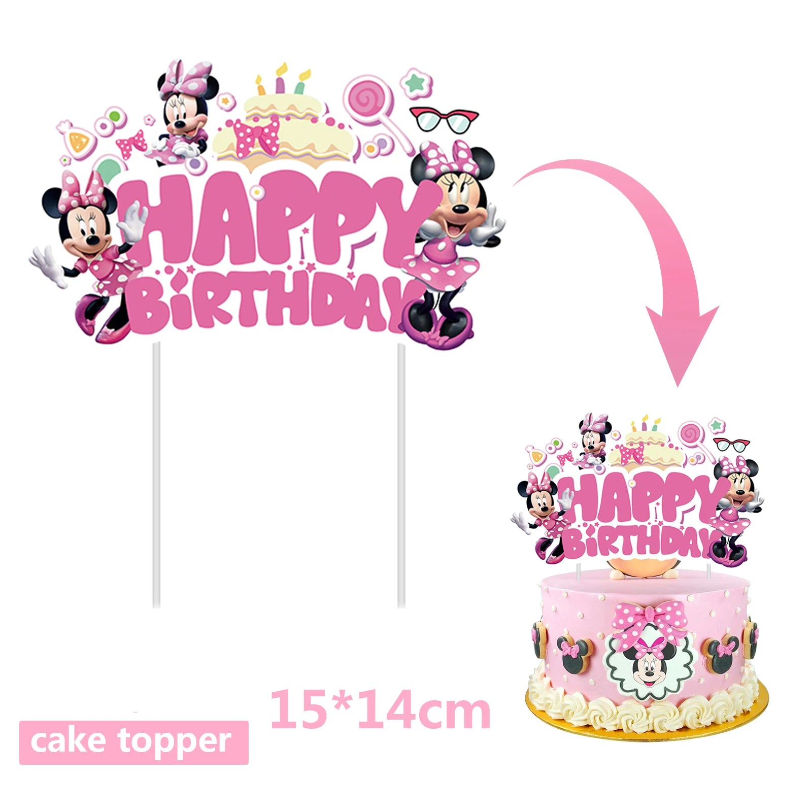 Cartoon Mickey Minnie Mouse Baking Cake Decoration Ornaments Cake Topper for Kids Birthday Party Decoration Supplies Toys Gifts