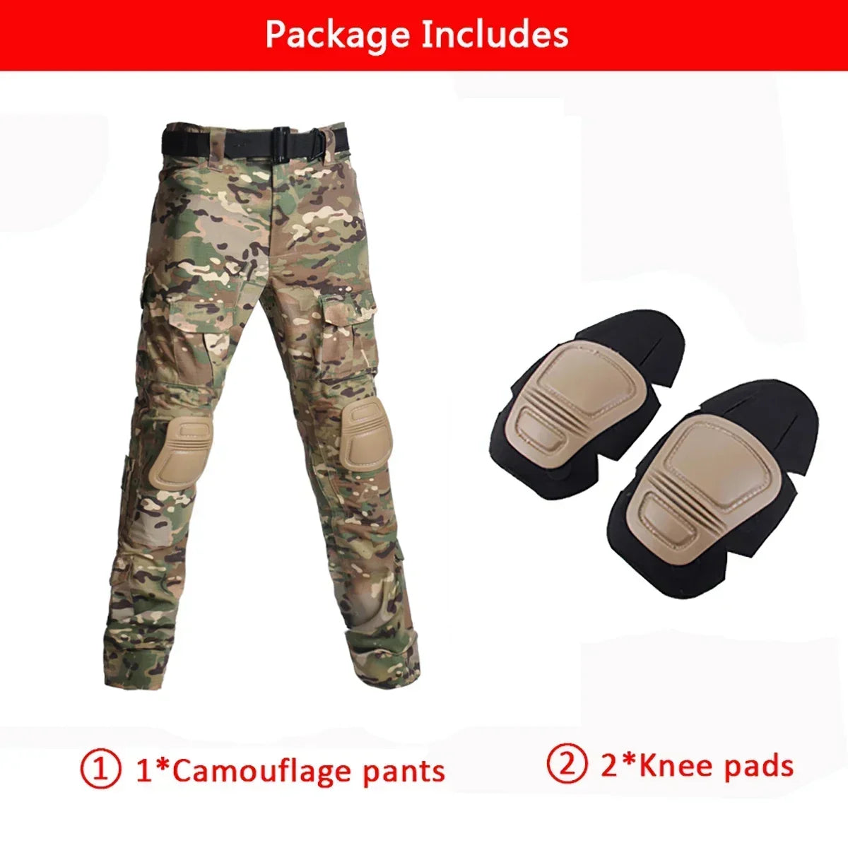 Pantaloni tattici Softair Pantaloni da allenamento mimetici Pantaloni da trekking resistenti all'usura Pantaloni da combattimento Paintball con ginocchiere Abiti da caccia