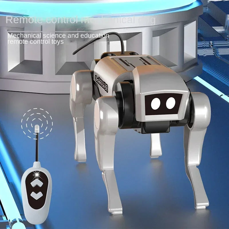 Robot RC per bambini, telecomando, meccanico, giocattolo per cani, insegnamento delle scienze, modello di assemblaggio fai da te, set elettrico, giocattoli per ragazzi, regalo per bambini