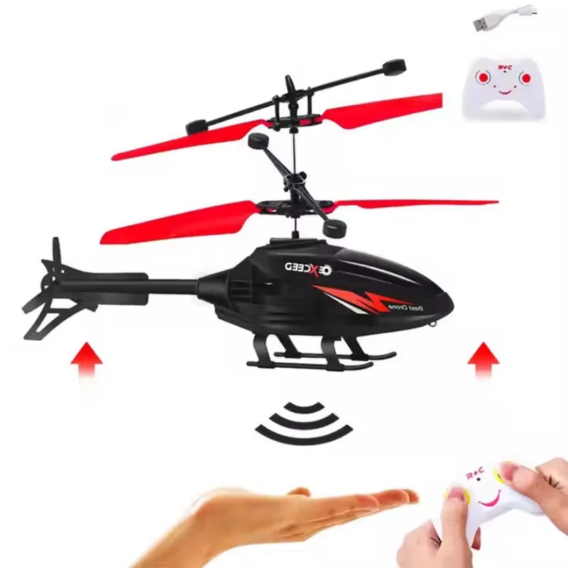 Giocattolo drone sospeso a doppia modalità con elicottero a induzione per aerei telecomandati resistenti agli urti con illuminazione
