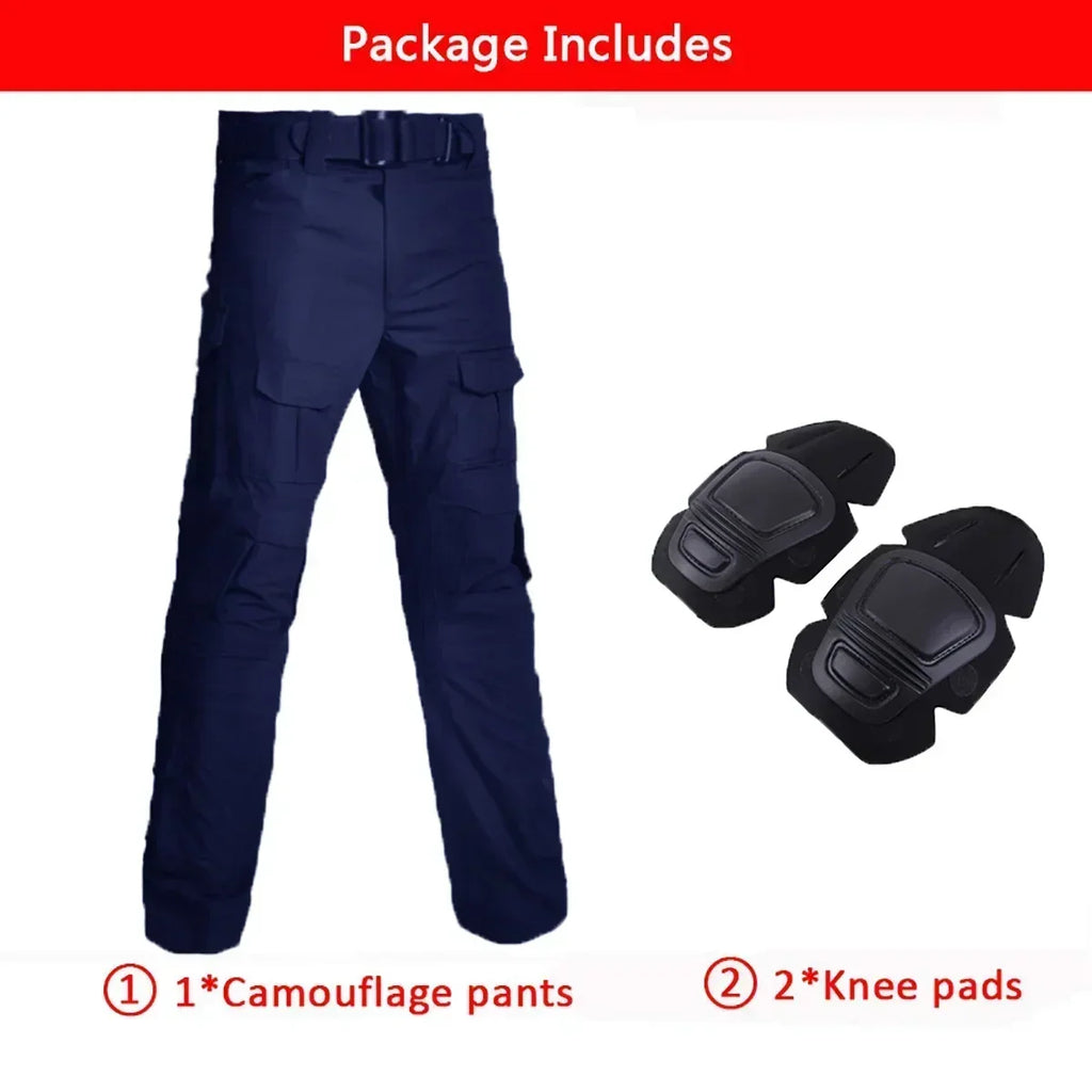 Pantaloni tattici Softair Pantaloni da allenamento mimetici Pantaloni da trekking resistenti all'usura Pantaloni da combattimento Paintball con ginocchiere Abiti da caccia