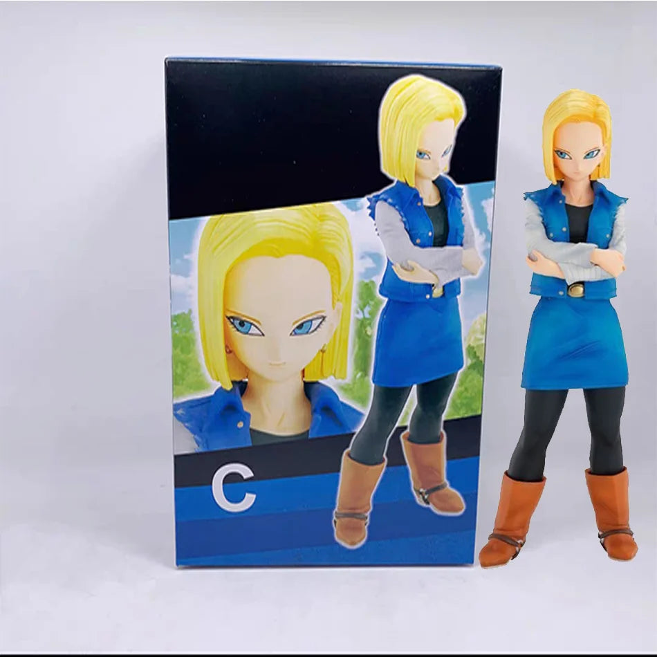 24CM Anime Dragon Ball Z Android 17 18 Figure Android 18 PVC Action Figures Collection Model Toys for Children Christmas Gifts