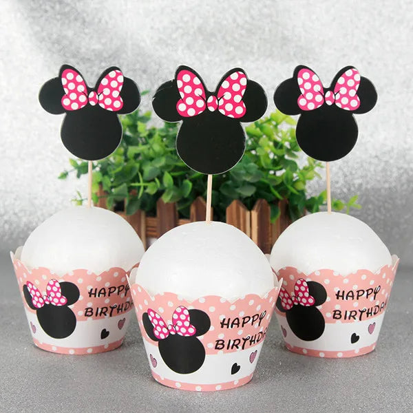 Cartoon Mickey Minnie Mouse Baking Cake Decoration Ornaments Cake Topper for Kids Birthday Party Decoration Supplies Toys Gifts