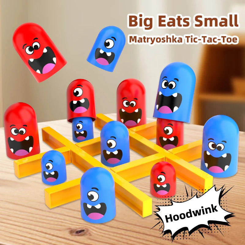 KNYYSECQ Gioco Tris con Personaggi, Set di Giocattoli di Tendenza, Gioco di Scacchi con Forme Distinte, Grande che Sfoga il Piccolo, Doppio Puzzle Divertente, Giocattolo per Bambini