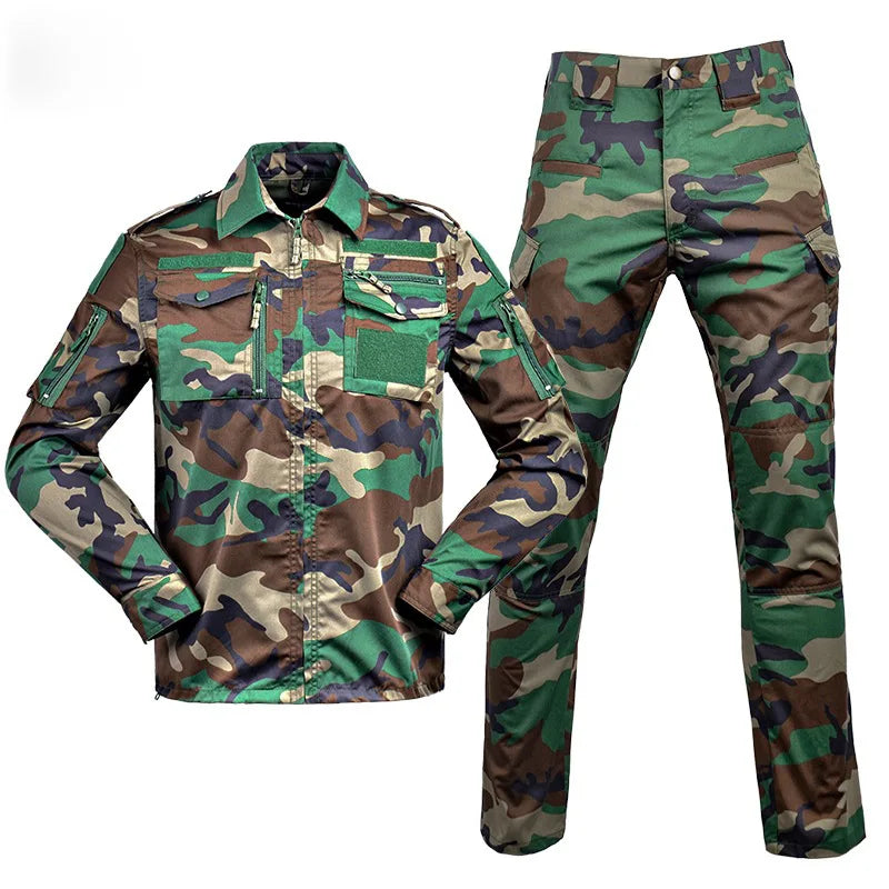 Uniform Camouflage outdoors Combat Shirt Uniforme Tactical Suit Clothing CS Softair Men Working Clothes with Caps