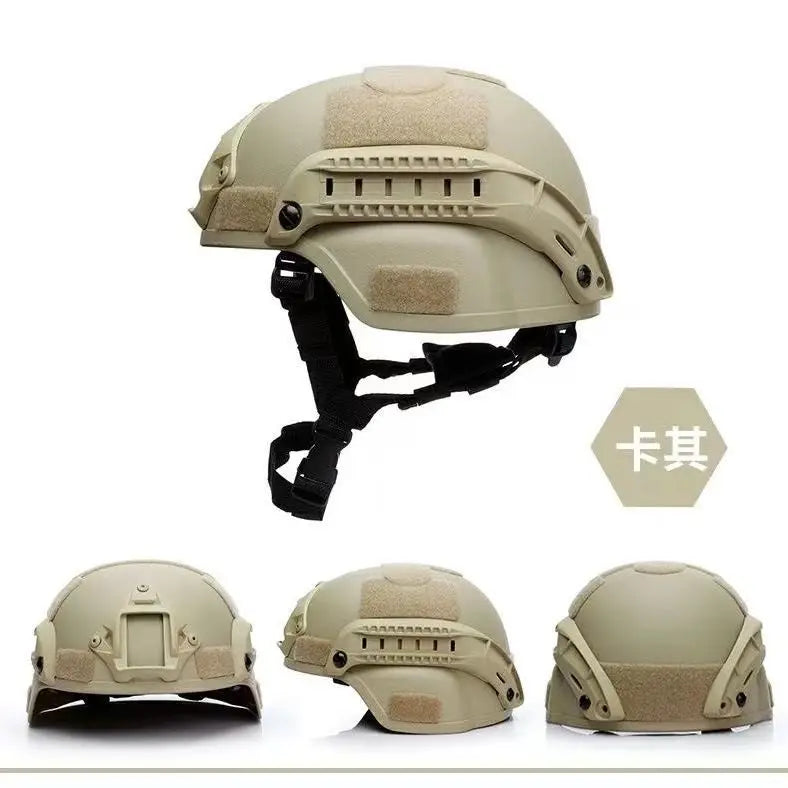 Set di caschi militari tattici: casco da combattimento integrale con maschera e occhiali, resistente per softair, allenamento e appassionati all'aperto