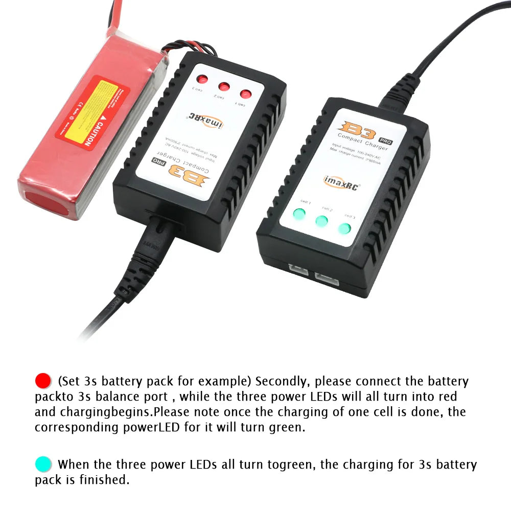 Caricatore compatto per batteria Lipo IMAX B3 PRO 7.4V 11.1V 2S 3S 110-240V Caricatore per alimentatore Lipo Spina europea per parti di elicotteri RC