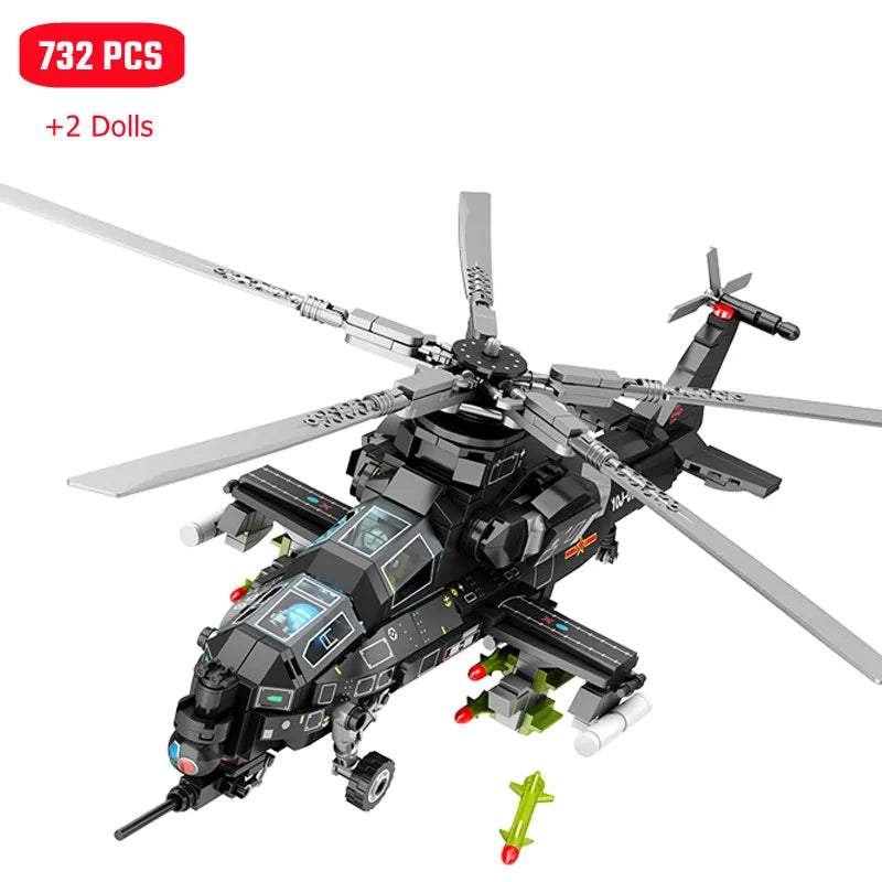 SEMBO 732 pz WZ-10 elicottero assemblaggio blocchi di costruzione MOC aereo armato aereo soldati modello mattoni ragazzi giocattoli regali per adulti