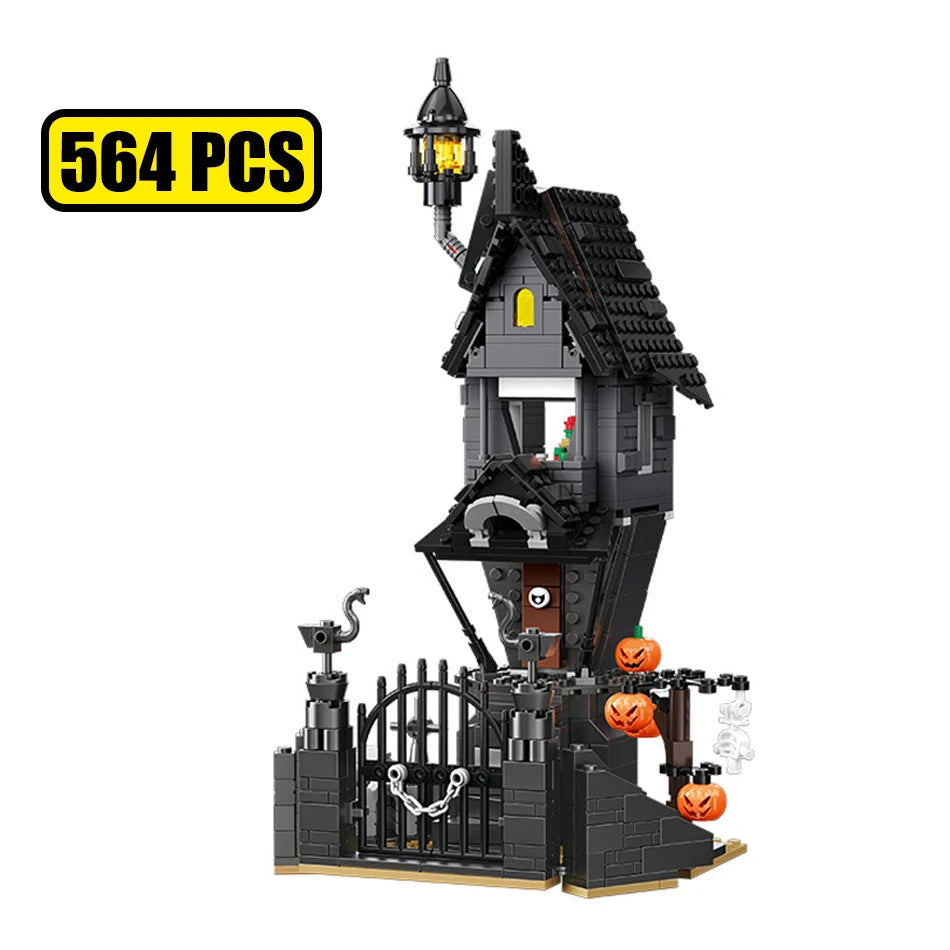 MOC Christmas Nightmare Castle Model Building Blocks Jack's House Architecture Bricks Toys Halloween Decoration Kids Xmas Gifts