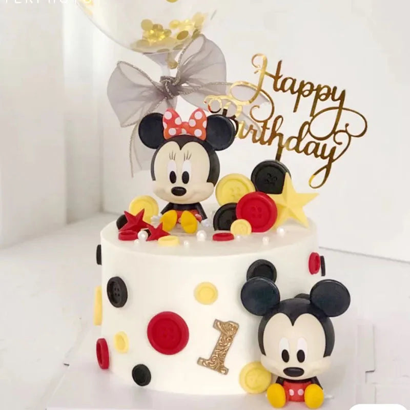 Cartoon Mickey Minnie Mouse Baking Cake Decoration Ornaments Cake Topper for Kids Birthday Party Decoration Supplies Toys Gifts