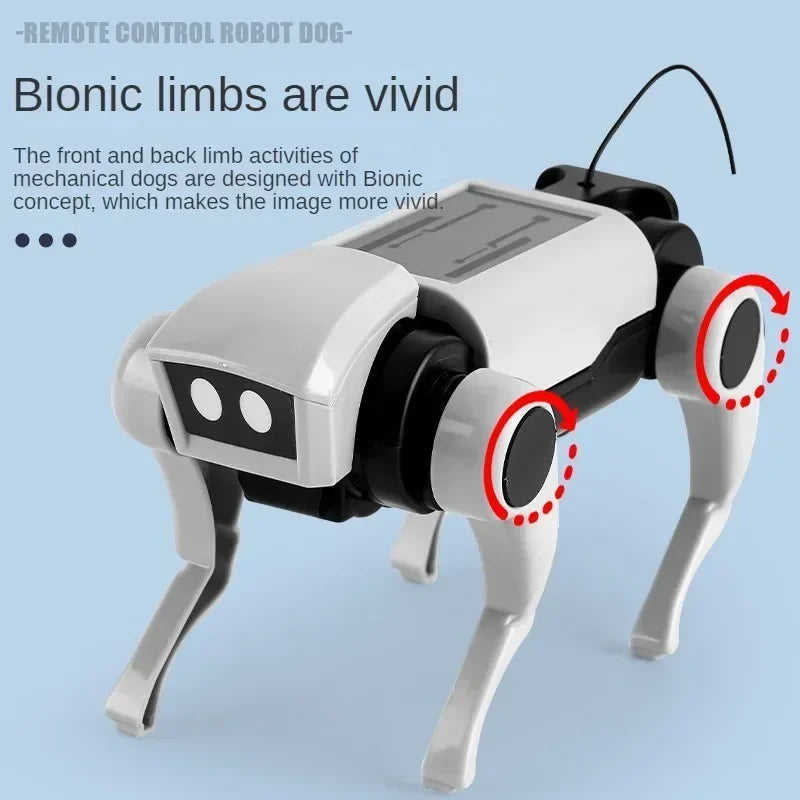 Robot RC per bambini, telecomando, meccanico, giocattolo per cani, insegnamento delle scienze, modello di assemblaggio fai da te, set elettrico, giocattoli per ragazzi, regalo per bambini
