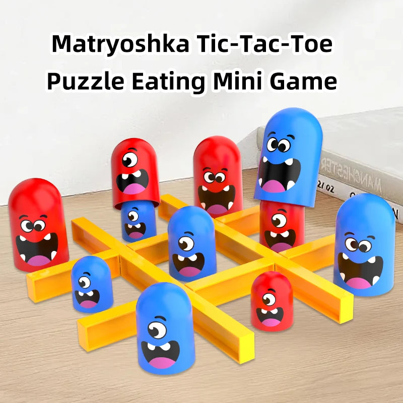 KNYYSECQ Gioco Tris con Personaggi, Set di Giocattoli di Tendenza, Gioco di Scacchi con Forme Distinte, Grande che Sfoga il Piccolo, Doppio Puzzle Divertente, Giocattolo per Bambini