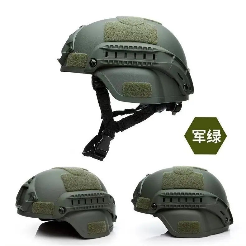 Set di caschi militari tattici: casco da combattimento integrale con maschera e occhiali, resistente per softair, allenamento e appassionati all'aperto