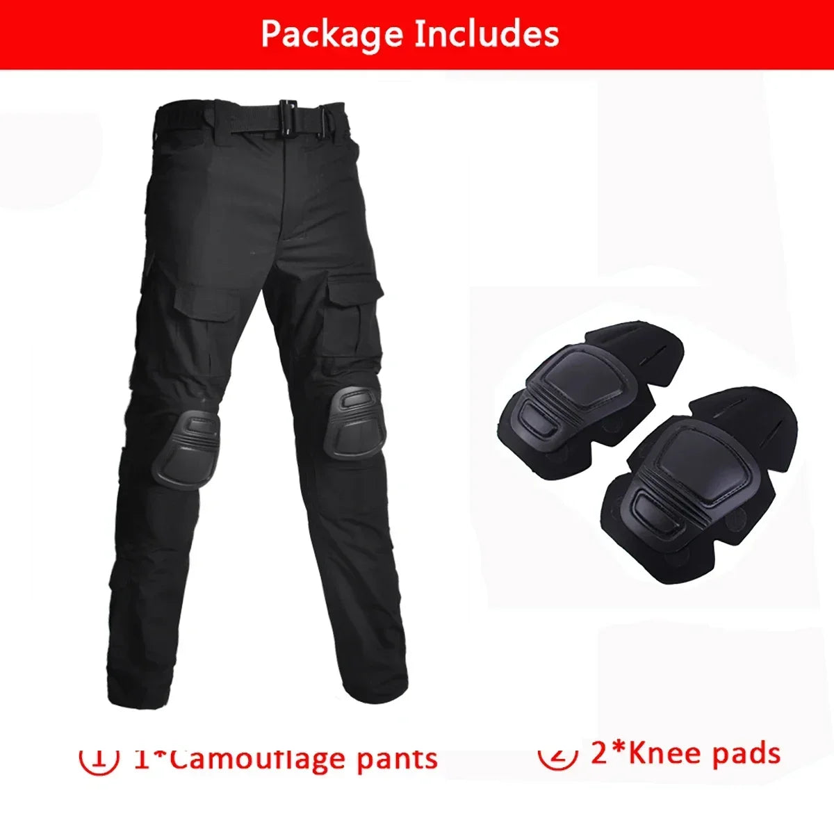 Pantaloni tattici Softair Pantaloni da allenamento mimetici Pantaloni da trekking resistenti all'usura Pantaloni da combattimento Paintball con ginocchiere Abiti da caccia
