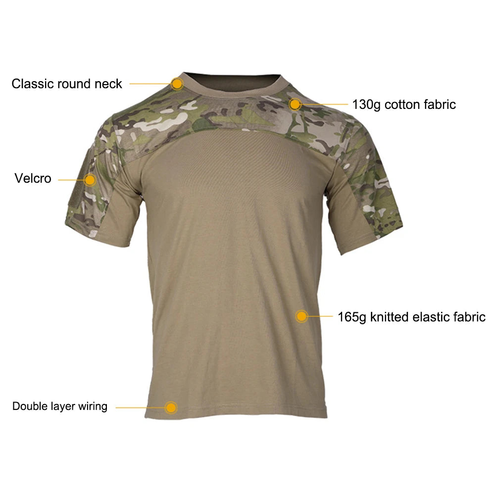 T-Shirt tattica estate manica corta Top Tee Outdoor Casual Tshirt abbigliamento allenamento Camouflage T Shirt abbigliamento uomo