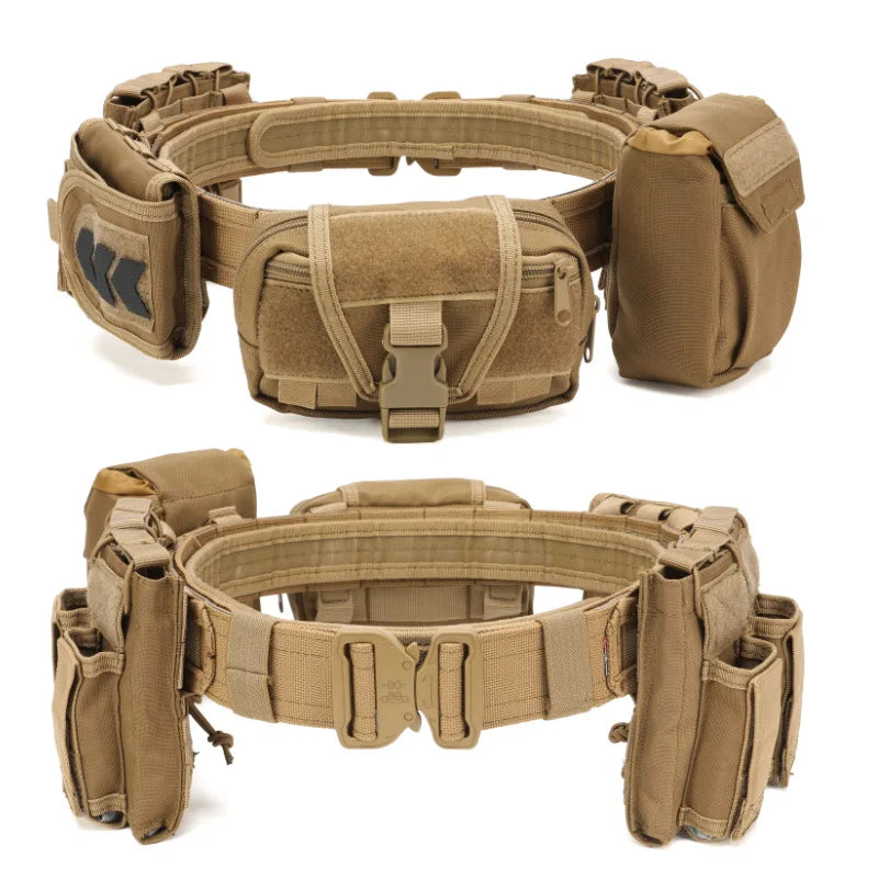 Marsupio tattico 6 in 1 Cintura di scarico tattica con tasche Portafoglio per attrezzatura da caccia Zaino tattico esterno impermeabile