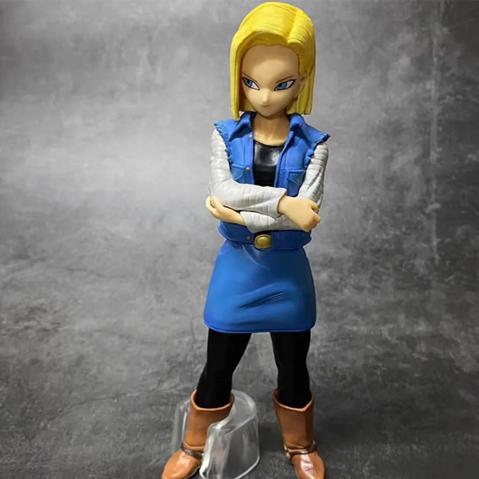 24CM Anime Dragon Ball Z Android 17 18 Figure Android 18 PVC Action Figures Collection Model Toys for Children Christmas Gifts