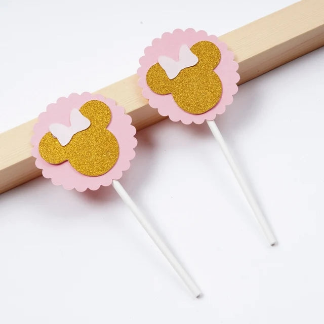 Cartoon Mickey Minnie Mouse Baking Cake Decoration Ornaments Cake Topper for Kids Birthday Party Decoration Supplies Toys Gifts