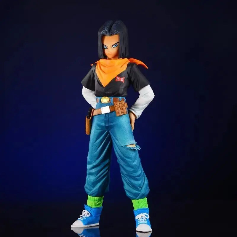 24CM Anime Dragon Ball Z Android 17 18 Figure Android 18 PVC Action Figures Collection Model Toys for Children Christmas Gifts
