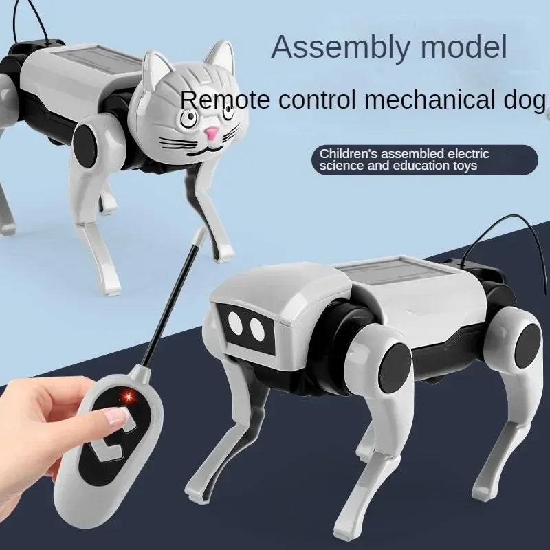 Robot RC per bambini, telecomando, meccanico, giocattolo per cani, insegnamento delle scienze, modello di assemblaggio fai da te, set elettrico, giocattoli per ragazzi, regalo per bambini