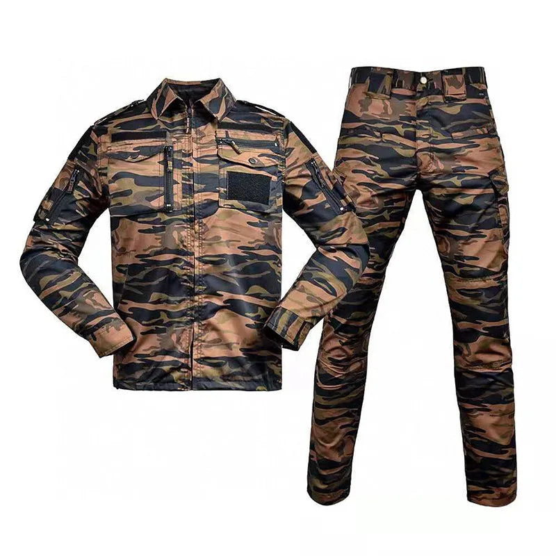 Uniform Camouflage outdoors Combat Shirt Uniforme Tactical Suit Clothing CS Softair Men Working Clothes with Caps