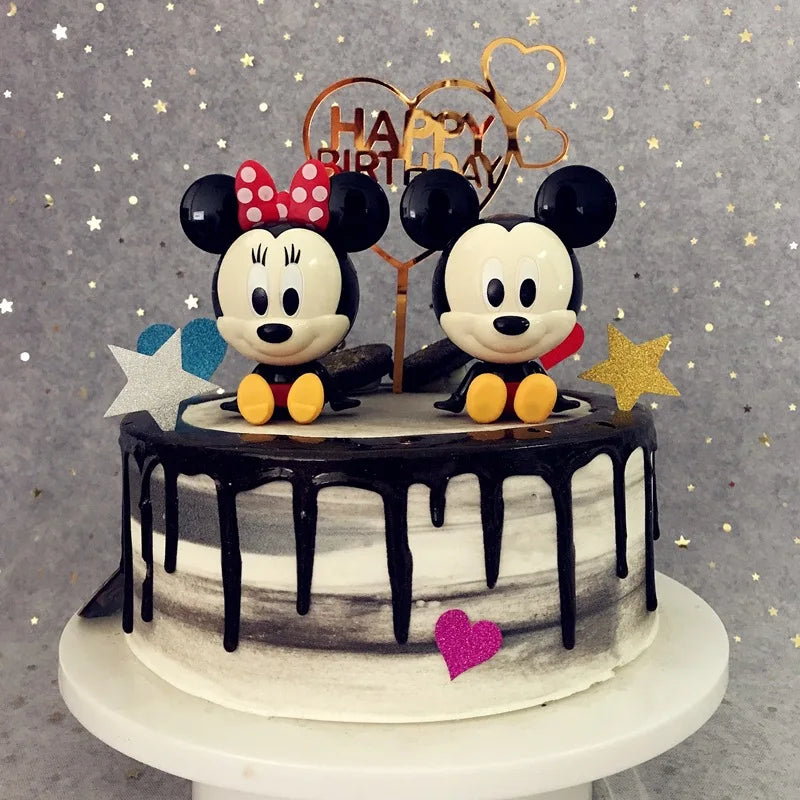 Cartoon Mickey Minnie Mouse Baking Cake Decoration Ornaments Cake Topper for Kids Birthday Party Decoration Supplies Toys Gifts
