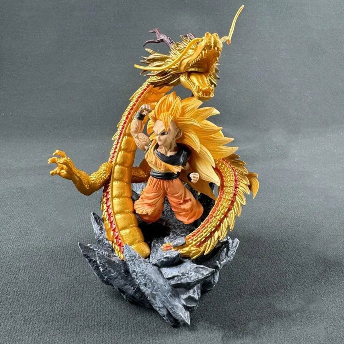 Q Version Dragon Ball Z Figure Ssj3 Goku Action Figures Dragon Fist Explosion 14CM PVC GK Statue Collectible Model Toys