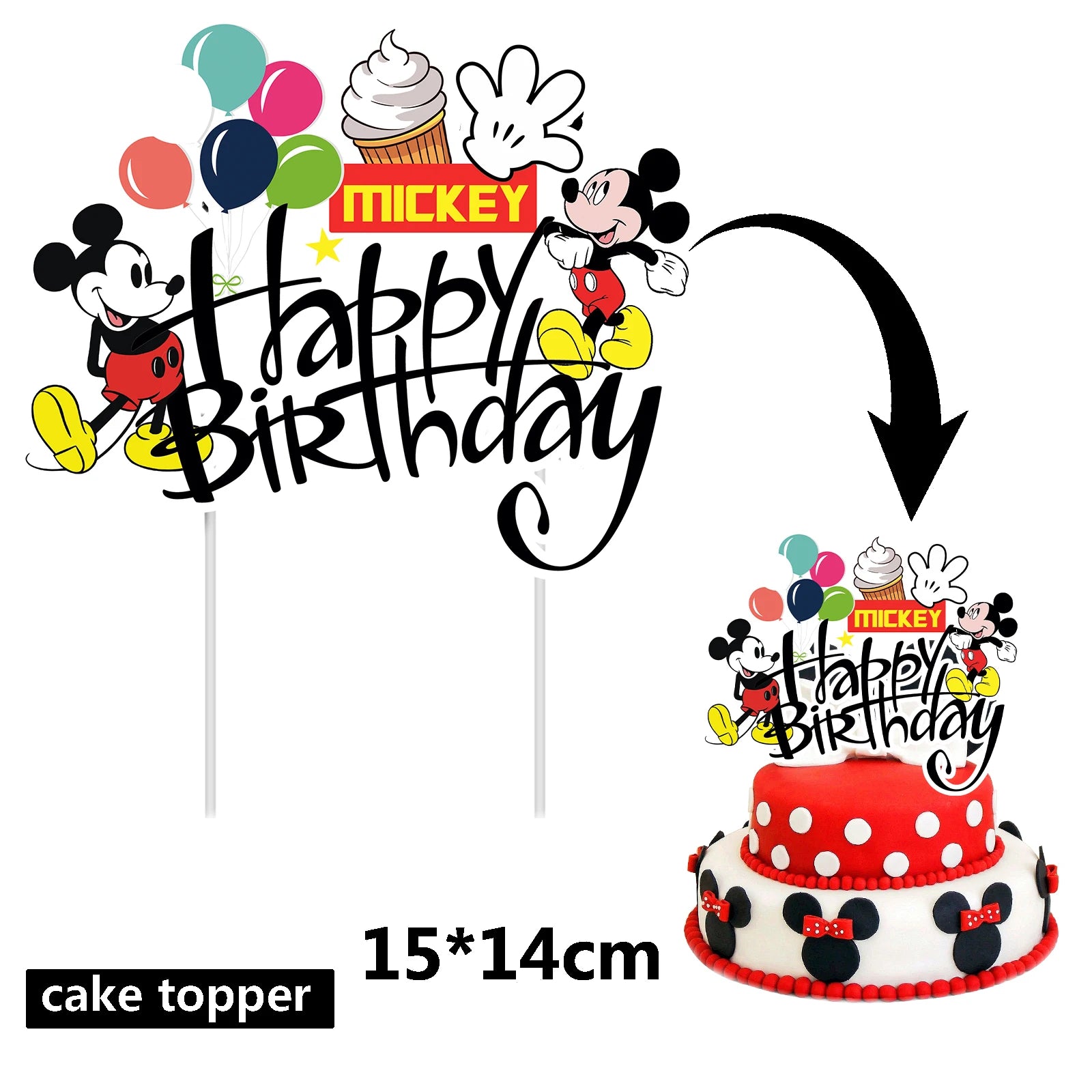Cartoon Mickey Minnie Mouse Baking Cake Decoration Ornaments Cake Topper for Kids Birthday Party Decoration Supplies Toys Gifts