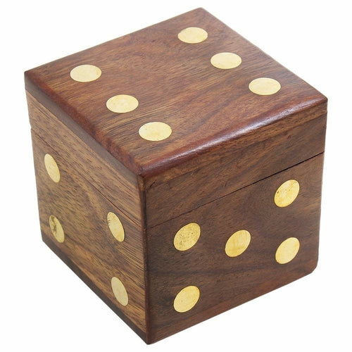 Wooden Ludo Dice with Box Set of 5 Dices Casino Ludo Snake Ladder Game
