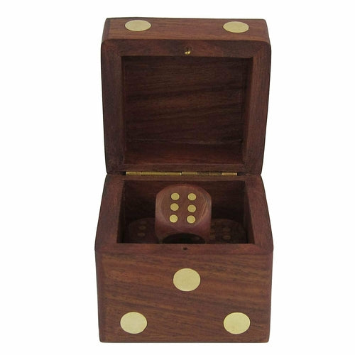 Wooden Ludo Dice with Box Set of 5 Dices Casino Ludo Snake Ladder Game
